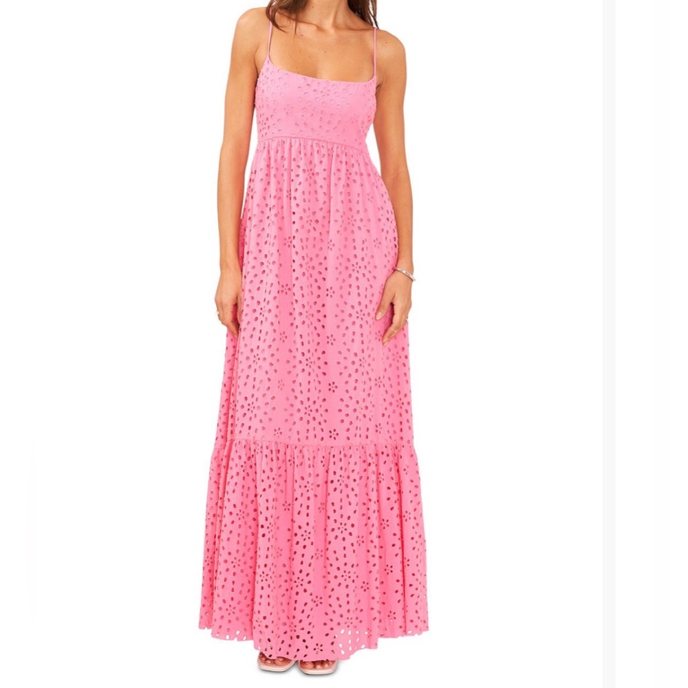 Pink Eyelet Maxi Dress